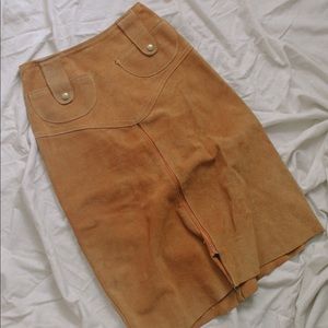 Vintage 70s suede pencil skirt